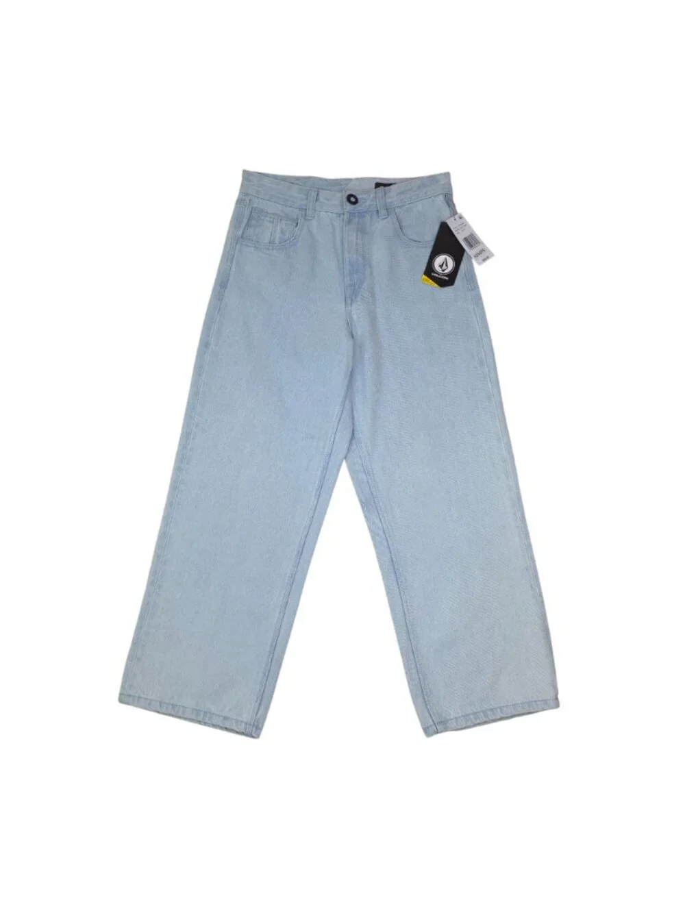 Volcom Billow Loose Fit Denim Jeans Boys Youth sz 14 27  Relaxed Rise Light Wash